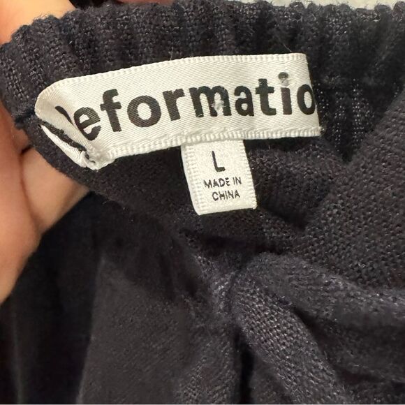 NEW REFORMATION Odella Linen Dress in black - Picture 8 of 9